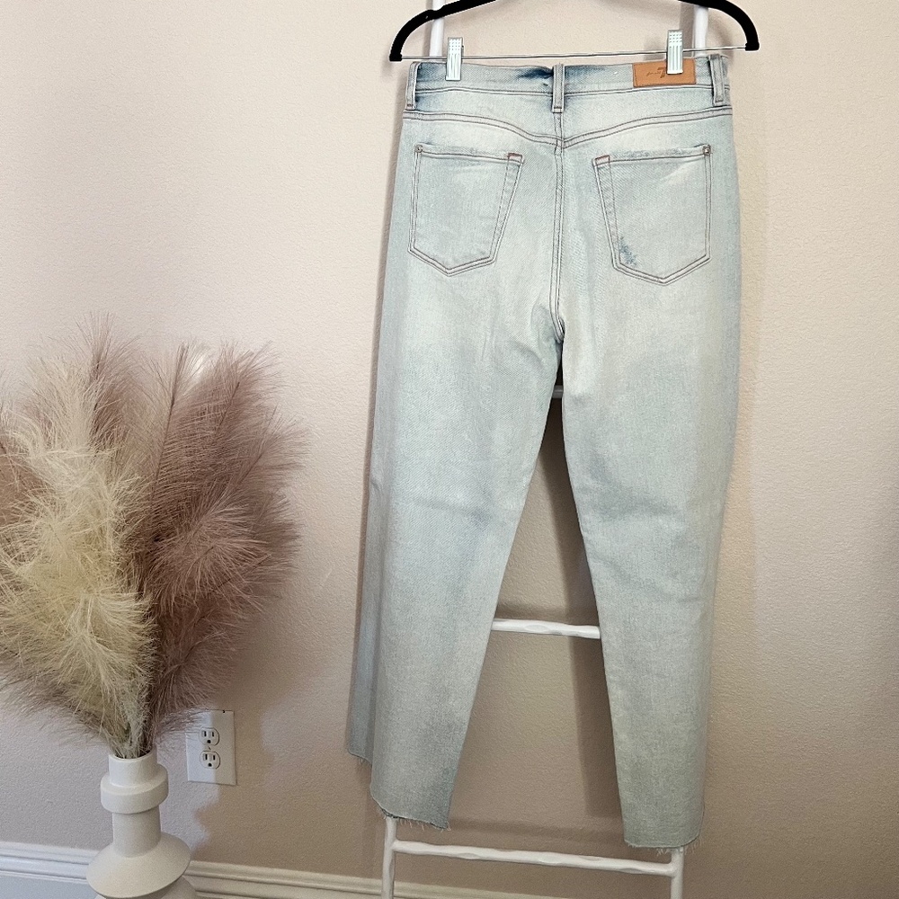 7 For All Mankind Luxe Vintage Cropped Alexa Lightwash Jeans 30 - Picture 3 of 5